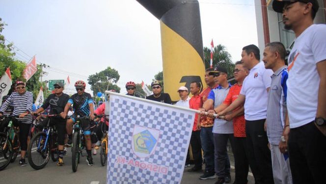 Wawali Nayodo Koerniawan Lepas Peserta Fun Bike dan Run Bike, Sambut HUT ke-16 Kotamobagu