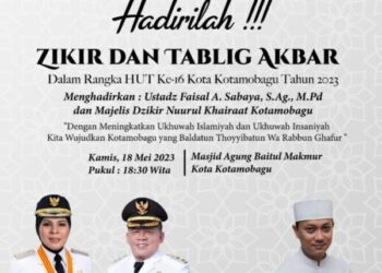 Sambut HUT ke-16 Kotamobagu, Pemkot Akan Gelar Zikir dan Tablig Akbar