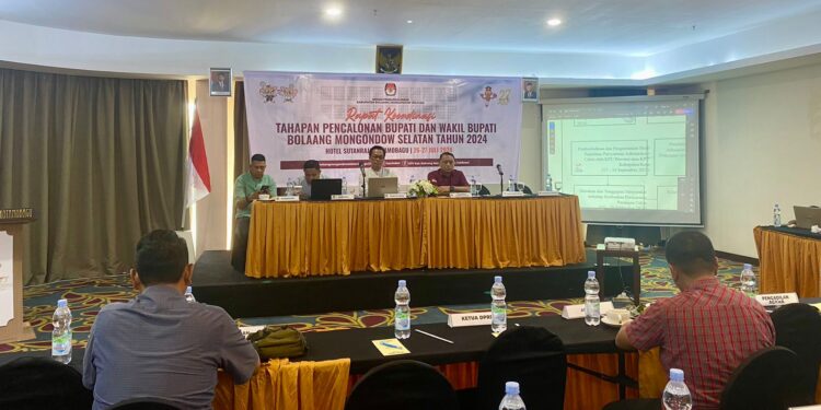 Gelar Rakor Tahapan Pencalonan Bupati dan Wakil Bupati Tahun 2024, KPU Bolsel Bahas Isu Hoax di Pilkada