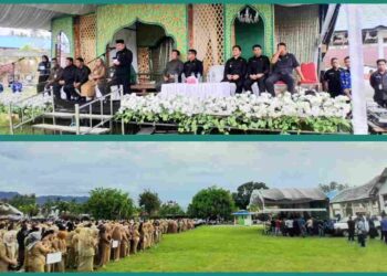 Bupati Dan Wabup Yusradon Apel Bersama Dengan Ribuan PPPK Dan CPNS Di Lapangan Daagon Lolak