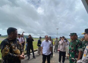 Bupati Yusra Dampingi Gubernur Sulut YSK Tinjau Bandara Bolmong Lolak