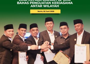 Pertama Kali Dalam sejarah 5 Kepala Daerah Di BMR Kumpul Di Rudis Bupati Bolmong Bangun Kesepakatan Bersama