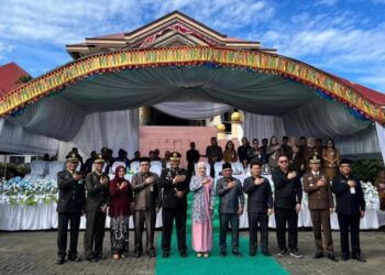 Hadiri Upacara HUT Bhayangkara Ke-79 Bupati Bolmong Apresiasi Atas Sinergitas Antar Polres Dan Pemkab Selalu Terjaga