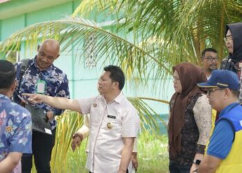 Tinjau Lokasi Pembangunan Sekolah Rakyat,Wabup Dony Lumenta Dampingi Tim Kementrian PU