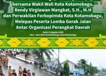 Wali Kota dan Wawali Kotamobagu Resmi Melepas Peserta Lomba Gerak Jalan OPD