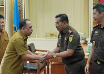 Kunjungan Kajari Kotamobagu Saptono,SH Di Sambut Bupati Dan Wabup Yusra-Dony Di Pemkab Bolmong