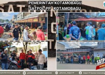 Satpol PP Kotamobagu Lakukan Patroli Pengawasan di Pasar 23 Maret