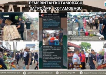 Satpol PP Kotamobagu Tertibkan Sejumlah PKL Diakhir Pekan