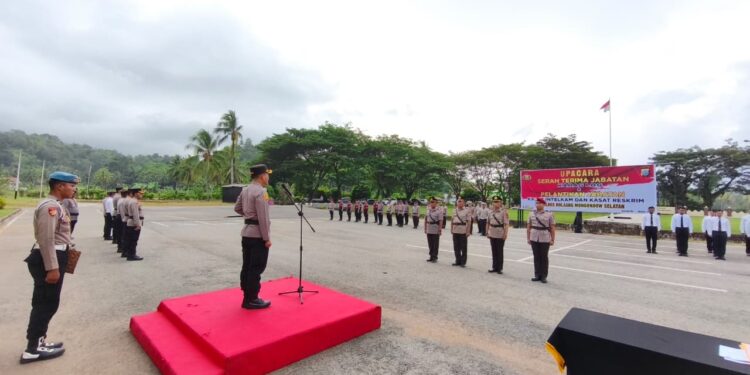 Polres Bolsel Gelar Sertijab Kabag Log dan Pelantikan Kasat Intelkam Serta Kasat Reskrim