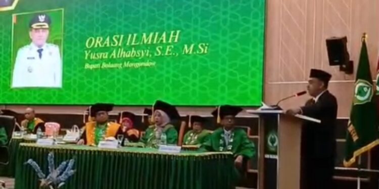 Bupati Yusra Alhabsy Berikan Orasi Ilmiah Di Hadapan Wisudawan Program Sarjana Dan Pasca Sarjana Di Kampus IAIN Manado