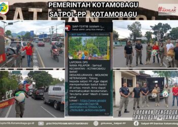 Satpol PP Amankan Badut di Lampu Merah Kotamobagu
