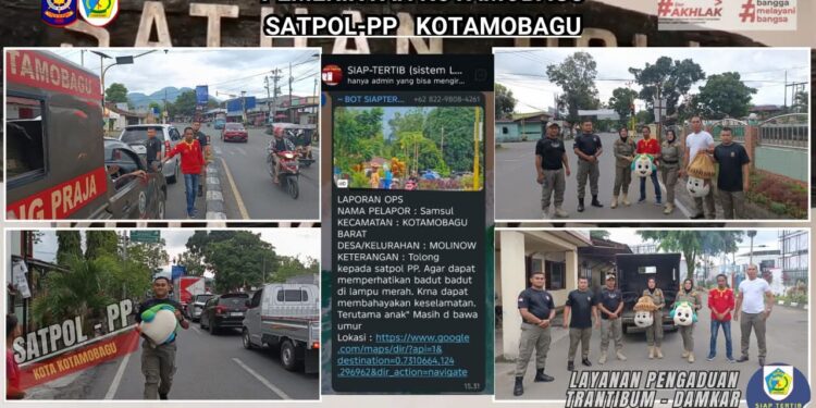 Satpol PP Amankan Badut di Lampu Merah Kotamobagu