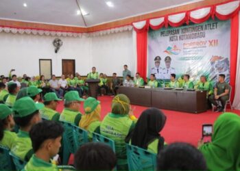 Resmi! Wali Kota dan Wawali Kotamobagu Lepas Kontigen Porprov Sulut 2025