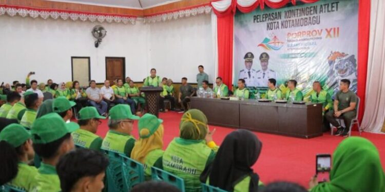 Resmi! Wali Kota dan Wawali Kotamobagu Lepas Kontigen Porprov Sulut 2025