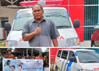Tunaikan Janji Politik Gubernur YSK Serahkan Mobil Ambulance Bagi Masyarakat Bolmong Di Desa Kembang Merta