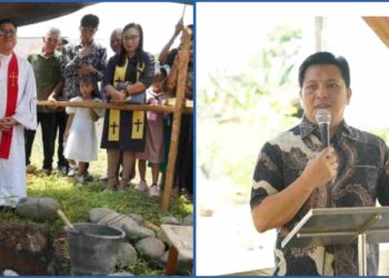Wabup Dony Lumenta Hadiri Ibadah Isa Al-Masih Dan Peletakan Batu Pertama Pastori GMIBM Galilea Mariri Baru