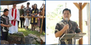 Wabup Dony Lumenta Hadiri Ibadah Isa Al-Masih Dan Peletakan Batu Pertama Pastori GMIBM Galilea Mariri Baru