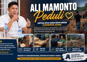 Demi Ringankan Beban Korban Banjir,Ali Mamonto Salurkan Bantuan Kepada Warga Terdampak Banjir Bandang