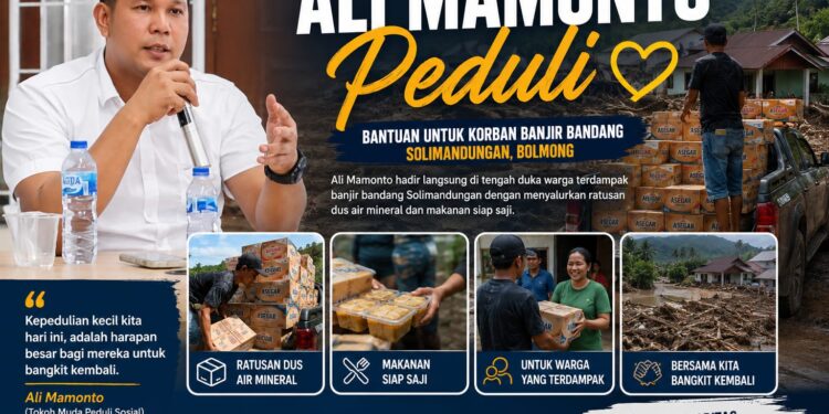 Demi Ringankan Beban Korban Banjir,Ali Mamonto Salurkan Bantuan Kepada Warga Terdampak Banjir Bandang