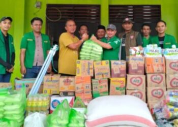 GP Ansor Bolmong Salurkan Bantuan Ratusan Karton Makanan Cepat Saji Dan Pangan Di Solimandungan