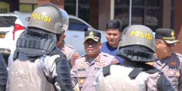 Kapolres Kotamobagu Cek Latihan Dalmas, Pastikan Personel Siap Hadapi Situasi Darurat