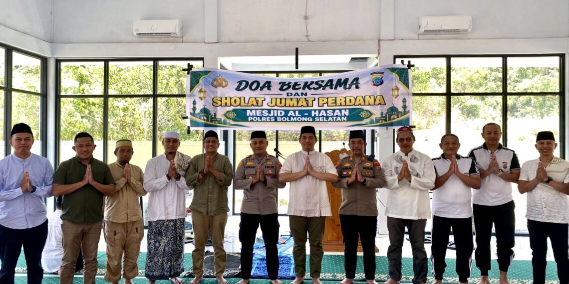 Masjid Al-Hasan Resmi Digunakan, Kapolres Bolsel dan Mitra Hadiri Doa dan Salat Jumat Perdana