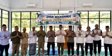 Masjid Al-Hasan Resmi Digunakan, Kapolres Bolsel dan Mitra Hadiri Doa dan Salat Jumat Perdana