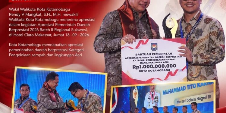 Kotamobagu Raih Penghargaan Regional Sulawesi, Unggul dalam Pengelolaan Sampah dan Lingkungan