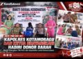 HUT TNI ke-81, Kapolres Kotamobagu dan Ketua Bhayangkari Hadiri Donor Darah