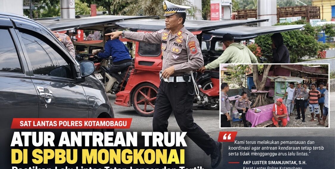 Antrean di SPBU Mongkonai Jadi Perhatian, Kasat Lantas Turun Langsung