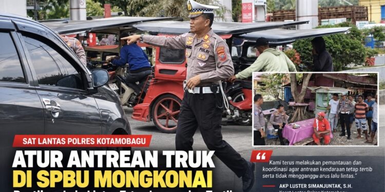 Antrean di SPBU Mongkonai Jadi Perhatian, Kasat Lantas Turun Langsung