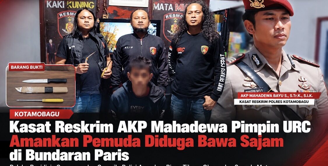 Kabur Saat Hendak Diperiksa, Pemuda Diduga Bawa Sajam Diamankan URC Polres Kotamobagu