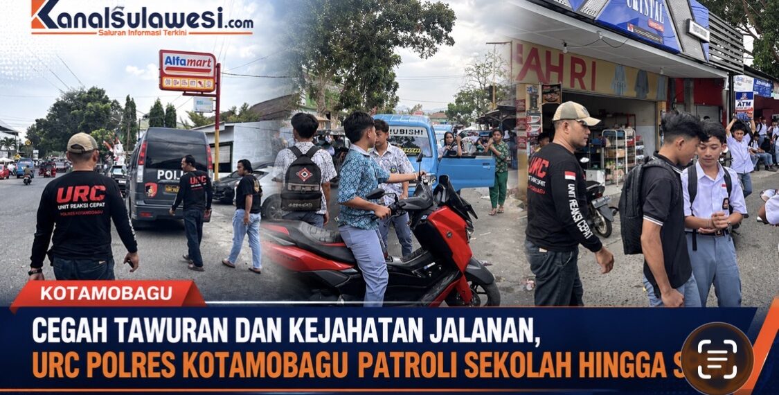 Cegah Tawuran dan Kejahatan Jalanan, URC Polres Kotamobagu Patroli Sekolah hingga SPBU
