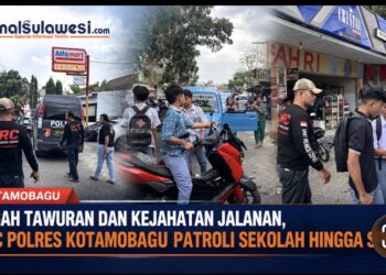 Cegah Tawuran dan Kejahatan Jalanan, URC Polres Kotamobagu Patroli Sekolah hingga SPBU