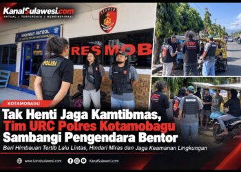 Tak Henti Jaga Kamtibmas, Tim URC Polres Kotamobagu Sambangi Pengendara Bentor