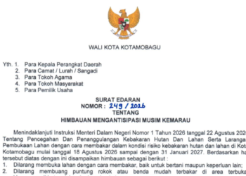 Wali Kota Kotamobagu Keluarkan Imbauan Antisipasi Musim Kemarau
