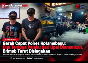 Gerak Cepat Polres Kotamobagu: Dua Terduga Pelaku dari Upai Diamankan, Brimob Turut Disiagakan