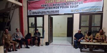 Pastikan Keamanan Di Dumoga Raya Bupati Yusra Kunjungi Pos Taktis Pengamanan Brimob Kompi 4 Pelopor Di Ibolian