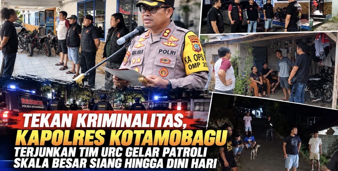Tekan Kriminalitas, Kapolres Kotamobagu Terjunkan Tim URC Gelar Patroli Skala Besar hingga Dini Hari