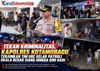 Tekan Kriminalitas, Kapolres Kotamobagu Terjunkan Tim URC Gelar Patroli Skala Besar hingga Dini Hari