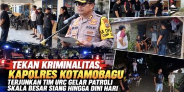 Tekan Kriminalitas, Kapolres Kotamobagu Terjunkan Tim URC Gelar Patroli Skala Besar hingga Dini Hari