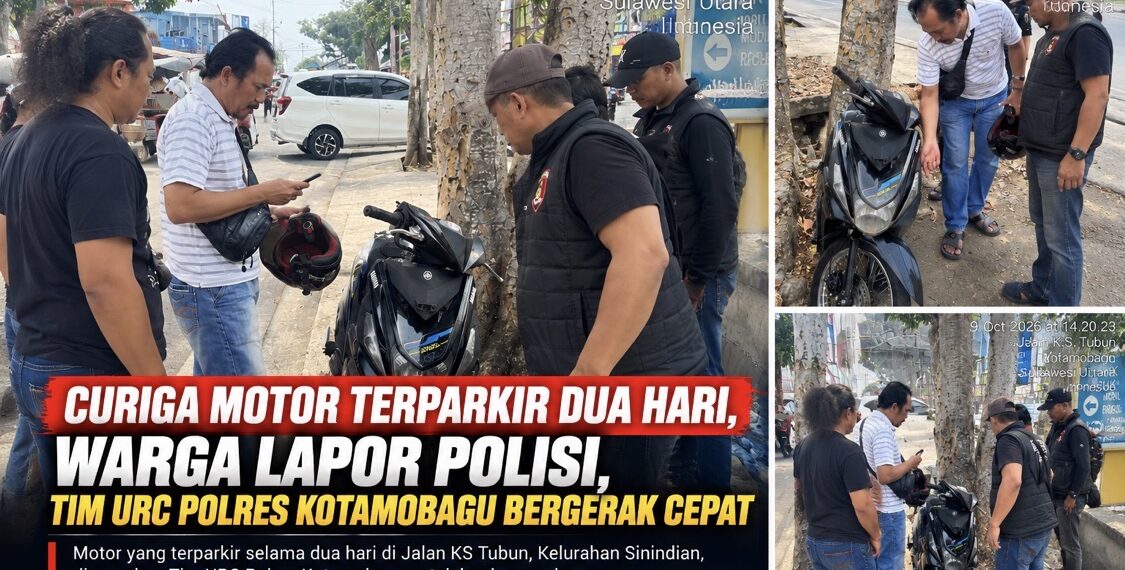 Curiga Motor Terparkir Dua Hari, Warga Lapor Polisi, Tim URC Polres Kotamobagu Bergerak Cepat