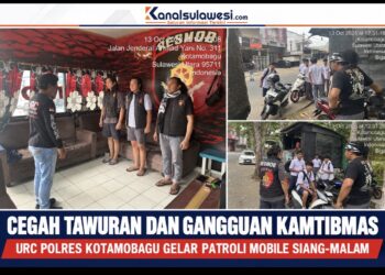 Cegah Tawuran dan Gangguan Kamtibmas, URC Polres Kotamobagu Gelar Patroli Mobile Siang-Malam